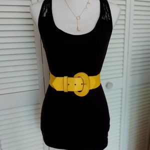 Vintage 80's Belt, Yellow, Small